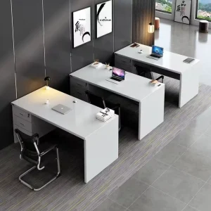 Single person Minimalist Modern Bar shaped PVC Office Desk 12m 14m School and Office Workstation with Computer Desk Chair Set