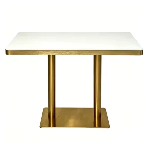 Sintered Stone Dining Table Aluminum Alloy Frame Rectangular Commercial Use Hotel Furniture Durable Eco Friendly for Hotels