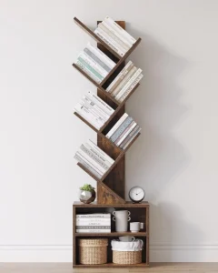 Six storey Tree Bookshelf with a Small Bookcase of Storage Cupboard Modern Style Collector Bedroom Living Room Home Office