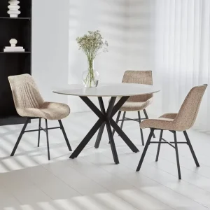 Slab Square Round Sintered Stone Porcelain Marble Top Dining Bistro Bar Cafe Hotel Coffee Shop Bistro Restaurant Table