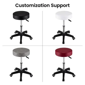 Sleek Contemporary Height Adjustable Bar Stools PU Leather Metal Base Swiveling for Coffee Shop Cafe Bistro Dining Area
