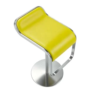 Sleek Curved Swivel Counter Stool Chrome Plated Steel Structure Height Adjustable Wear resistant Upholstery Bar Stools