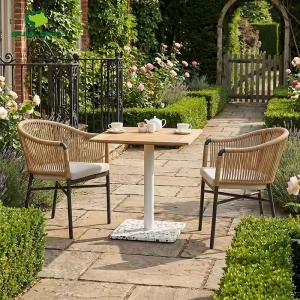 Sleek Stylish Chair and Non Wood Table Top Terrazzo Table Base Dining Set for Restaurant Hotel Commercial Furniture