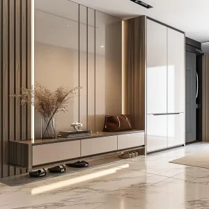 Sliding Door Custom Shoe Cabinet Custom Height Waterproof Board Rental House Narrow Doorway Storage Furniture