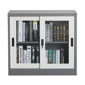 Sliding Glass Door Metal Cabinet Traditional Modern Design Large Capacity Filing Cabinet for Home Office School Hotel Use