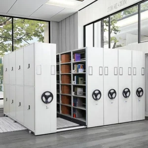 Sliding Library Shelves Metal Compactor Shelf Cupboards Metal High Density Mobile Shelving System for Office Steel Cabinet