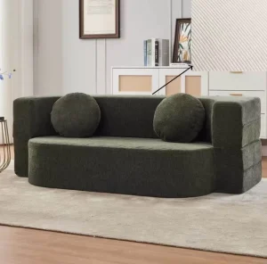 Small Apartment Living Room Combination Sofa Bed Upholstered Fabric Detachable Washable Folding Lazy Design Modern Style