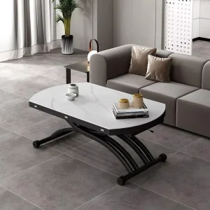 Small Apartment Solid Wood Italian Minimalism Coffee Table Dining Table Two-in-One Dual-Use Lifting Folding Home Furniture