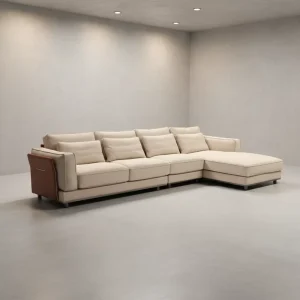 Small Batch Available Modern Light Luxury Corner Sofa High End Top Grain Cow Leather Living Room Furniture Mansion First Choice