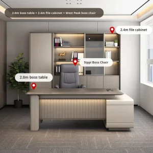 Small Commercial Executive Wood Desk Chair Combination Office Manager Computer Desk Minimalist Modern Design 5 Year Warranty