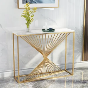 Small Elegant Metal Hallway Gold Console Tables Table Modern Living Room Furniture for Command Center Minimalist Display