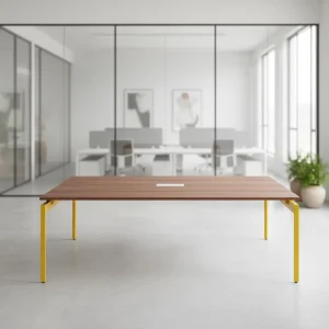 Small Extendable Convertible Meeting Table Wood Leg Durable Boardroom Design Compact Conference Setup Businesses Modern Storage