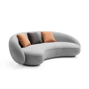 Small Hotel Reception Sofa Standard 3 4 Seat Hotel Moon Shape Design Lobby Hotel Fabric Sofa for Public Area