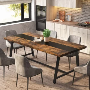 Small Space 70.87 Inches Kitchen Dining Table for Bar Living Room Breakfast Nook
