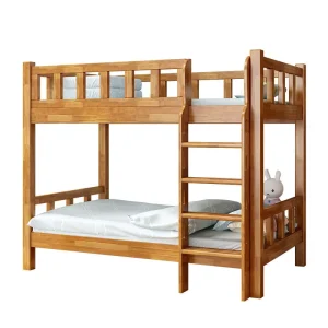 Small Staff Modern Design Rubber Wood Eco-Friendly Durable Adjustable Bunk Bed for Dormitory Engineering Use Bedroom Furniture