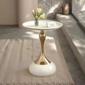 Small Waist Coffee Table Sofa Side Table Italian Style Light Luxury Modern Small Round Table