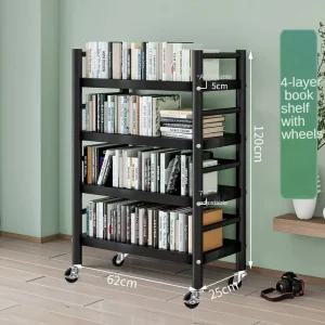 Small White Metal Modern Bookshelf for Bedroom Home Office and Warehouse with Environmental Powder Coating
