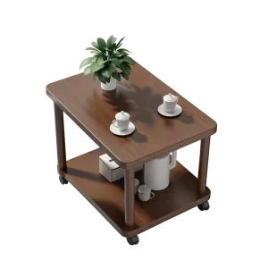 Small Wood Modern Minimalist Coffee Table Middle Sofa Light Luxury Movable Tea Table Office Reception Room Side Cabinet