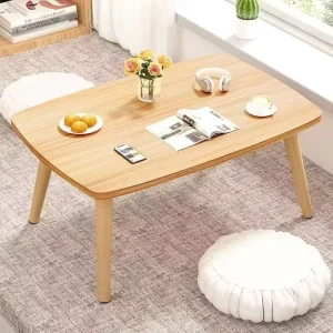 Small Wooden Frame Pastoral Design Tatami Coffee Table for Bedroom and Outdoor Use