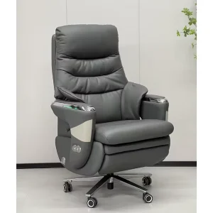 Smart Massage Electric Leather Boss Chair Aluminum Alloy Rotating Modern Simple Design Reclining Nap E Sports Office Chair