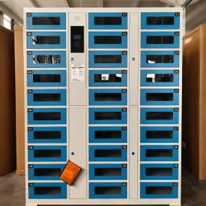 Smart Storage Locker with Transparent Windows Charging Locker for Mobile Phones and Laptops Electronic Lock Storage Cabinet