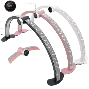 Smart Touch Display Screen Rhinestone Nail Table Lamp 750mm Lashes Eyelash Salon Professional Desk LED Half Moon Nail Light