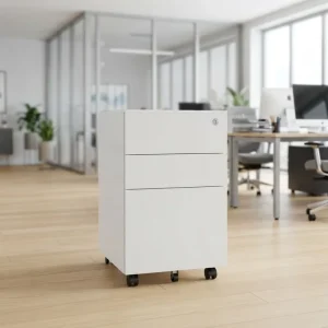 Smooth Rolling Multifunctional Mobile Pedestal with 360 Degree Rotating Wheels for Home Office Use Metal Storage File Cabinet