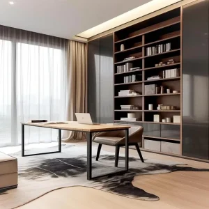 Smooth Rounded Safe Edge Study Desk Bookcase Custom Layout for Kids Friendly Household Learning Storage Furniture