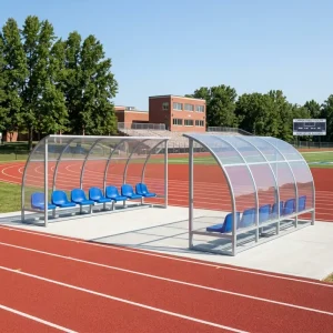 Soccer Team Dugout with Canopy 8 Seat Portable Outdoor Bleacher for Shade & Shelter Ideal for Football Training and Games PY