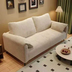 Sofa Bed Set Reclining Upholstered Square Cloth for Apartment Hotel Villa