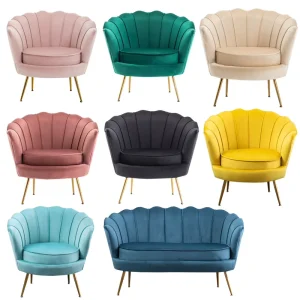 Sofa Chair Wing Gold Nordic Modern Metal Velvet Waiting Furniture Home Living Room Lounge Accent Chairs