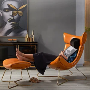 Sofa Leather Chaise Lounge Arm Swivel Chair Luxury Modern Accent Furniture Reclining Lazy Single Leisure Home Furniture