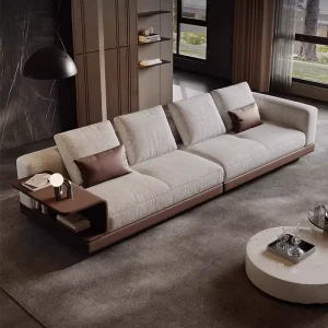 Sofa Set Italian Minimalist Multifunctional Cotton Linen Fabric Design Sofa for Living Room for Small Large Spaces