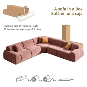 Soft Chenille Modular Foam Sofa Hotel Lobby Zen Inspired Easy Maintenance Feature Boneless Modular Sectional Sponge Couch