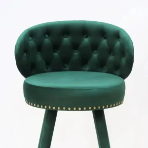Soft Velvet High Bar Stools Vintage Barstool Upholstered Seat Mental Legs Swivel Super Comfortable Bar Chair for Pub Kitchen