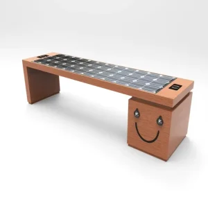 Solar Smart Bench with WiFi and Bluetooth Charging Modern Design Stainless Steel for Park Gym Mall & Entry Use