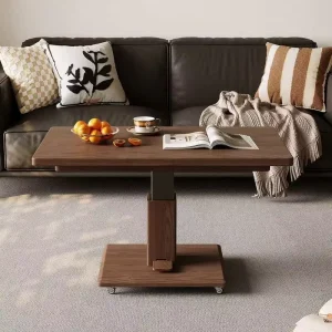 Solid Ash Wood Modern Coffee Table with Adjustable Height Eco Friendly Durable Multi Purpose for Living Room Dining Home Use