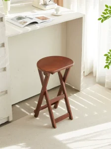 Solid Beech Wood Multi-functional Folding Bar Stool Strong Durable Simple Modern Design for Kitchen Living Room Dining Bar