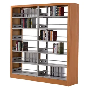 Solid Double Side University Wooden Library Rack Book Racks Library Furniture