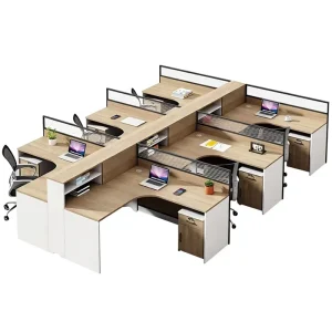 Solid Modern Modular Workstation Desk for Office or Study Convertible Wooden Furniture Panel