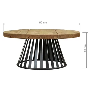 Solid Pine Wood & Iron Rustic Coffee Table and End Table Sets
