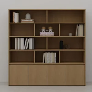 Solid Teak Wood Bookshelf Modern Minimalist 5-Tier Freestanding Bookcase Book Shelf For Office Hotel Living Room Furniture
