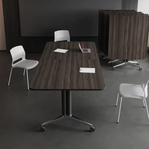 Solid Wood Adjustable Eco Friendly Oblong Conference Table for Commercial Office Spaces Conference Rooms Hotels Multi Functional