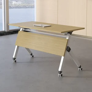 Solid Wood Adjustable Modern Conference Table with Steel Legs for Home Office Commercial Use Hotels