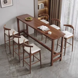 Solid Wood Balcony Bar Table and Chair Set