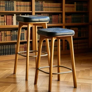 Solid Wood Bar Chairs Nordic Style Restaurant High Stools Kitchen Furniture Factory Direct OEM Custom Logo Commercial