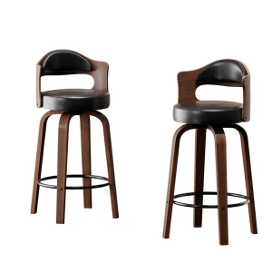 Solid Wood Bar Stool Modern Minimalist Design Swivel Backrest Bar Furniture for Home and Commercial Use China
