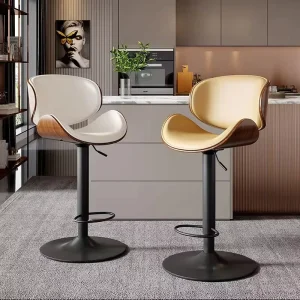 Solid Wood Bar Stool Modern Minimalist Swivel Bar Stool Home Use Height Adjustable Bar Stool
