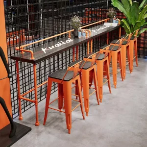 Solid Wood Bar Table Modern Minimalist Style Creative Coffee Shop Milk Tea Shop Convenience Store Rest Area High-foot Table