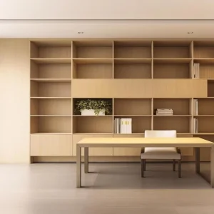 Solid Wood Bookcase Desk Combo With Height Adjustable Tabletop for Family Kids Study Bedroom Learning Space